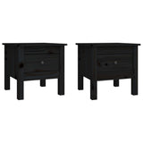 Side Tables 2 pcs Black 40x40x39 cm Solid Wood Pine 813793