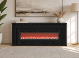 Fireplace with LED Strip Black Oak 130 x 20 x 69.5 cm 8021088