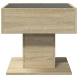 ZNTS Coffee Table with LED Sonoma Oak 50x50x45 cm Engineered Wood 847527