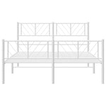 ZNTS Metal Bed Frame without Mattress with Footboard White 160x200cm 372249