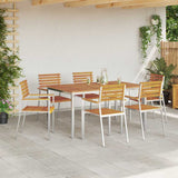 Garden Dining Set 7 pcs Solid Acacia Wood and Stainless Steel 3334776