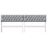Upholstered Headboard Light Grey 200 cm Solid Pine Wood 879158