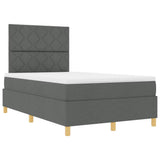 Box Spring Bed with Headboard Dark grey 120 x 190 cm Fabric 3339680