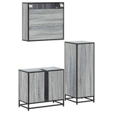 3 Piece Bathroom Furniture Set Grey Sonoma Engineered Wood 3300998