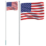 US Flag and Pole 6.23 m Aluminium 3147111