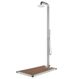 Garden Shower with Brown Base 230 cm Stainless Steel 3070789