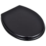 ZNTS Toilet Seats with Lids 2 pcs MDF Black 275908
