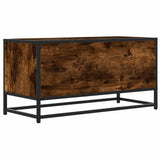 TV Cabinet Smoked Oak 80x34.5x40 cm Engineered Wood and Metal 848821