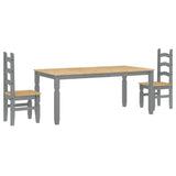 3 Piece Dining Set PANAMA Grey Solid Wood Pine 3345207