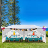 ZNTS 10'x20' Outdoor Party Tent with 6 Removable Sidewalls, Waterproof Canopy Patio Wedding Gazebo, White 40291651