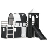 Bunk Bed without Mattress with Slide White and Black 90x200 cm 3284164
