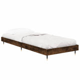 Bed Frame without Mattress Smoked Oak 75x190 cm Small Single Engineered Wood 832210