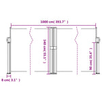 ZNTS Retractable Side Awning Taupe 140x1000 cm 4004724