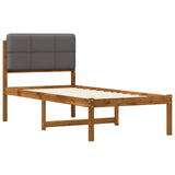 Bed Frame with Upholstered Headboard Natural and Light Grey 904437