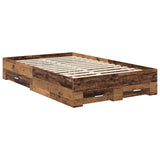 Bed Frame with Headboard Old Wood 135 x 190 cm Engineered Wood 3413209