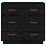 Sideboard Black 80x40x75 cm Solid Wood Pine 820111