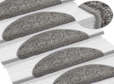 Stair Mats 15 pcs 56x17x3 cm Grey Half Round 133892