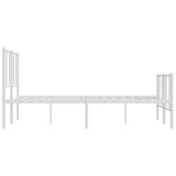 Metal Bed Frame without Mattress with Footboard White 120x200cm 352545
