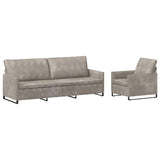 Sofa Set 2 pcs Light Grey Faux Suede Fabric 3433131