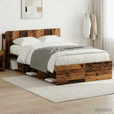 Bed Frame with Storage Old Wood 120 x 190 cm Engineered Wood 3433355