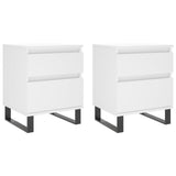 Bedside Cabinets 2 pcs White 40x35x50 cm Engineered Wood 830685