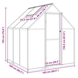Greenhouse with Base Frame Silver 169x169x195 cm Aluminium 4005828