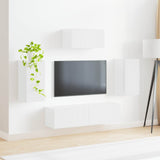TV Cabinet Set 5 pcs High Gloss White Engineered Wood 3409073
