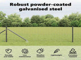 Ground Spike Fence Post 13 pcs Grey Powder-Coated Steel 42004257