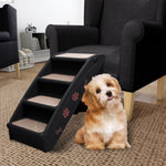 ZNTS Folding Dog Stairs Black 62x40x49.5 cm 170985