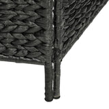 5-Panel Room Divider Black 193x160 cm Water Hyacinth 247352