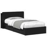 Bed Frame with Storage Black 90 x 190 cm Engineered Wood 3433539