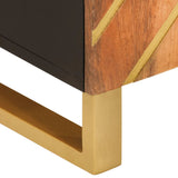 Side Cabinet Brown and Black 60x33.5x75 cm Solid Wood Mango 356809