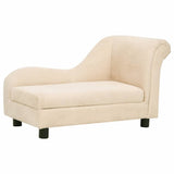 Dog Sofa with Pillow Cream 83x44x44 cm Plush 171106