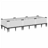 Garden Planter with Pegs White 125x40x28.5 cm PP 368015