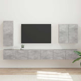 TV Wall Cabinet Set Wall-mounted 6 pcs Concrete Grey 3408946