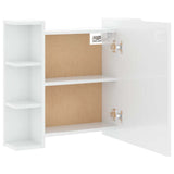 Mirror Cabinet with LED High Gloss White 70x16.5x60 cm 808879