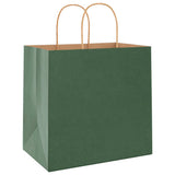 Paper Bags 250 pcs with Handles Green 26x17x25 cm 4101731