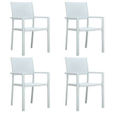 7 Piece Garden Dining Set Black and White 3099279