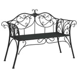 Garden Bench 2-Seater 130 x 47 x 90 cm Steel Black 42029542