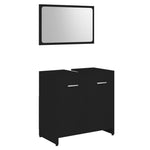 ZNTS 3 Piece Bathroom Furniture Set Black Engineered Wood 3056917