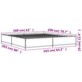 Bed Frame without Mattress Black 160x200 cm 3279832