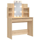 Dressing Table with LED Lights Sonoma Oak 96x40x142 cm 837894