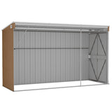 Wall-mounted Garden Shed Brown 118x288x178 cm Galvanised Steel 316228