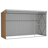 Wall-mounted Garden Shed Brown 118x288x178 cm Galvanised Steel 316228