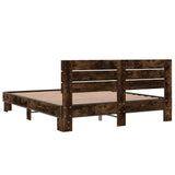 Bed Frame without Mattress Smoked Oak 160x200 cm 3280139