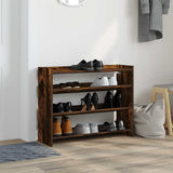 Shoe Rack Smoked Oak 80x25x62 cm Engineered Wood 859918