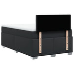 Box Spring Bed with Mattress Black 120x190 cm Faux Leather 3286112