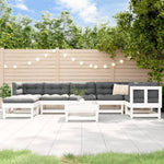 ZNTS 8 Piece Garden Lounge Set White Solid Wood Pine 3186278