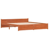 Bed Frame Wax Brown 205.5 x 205.5 x 51 cm Solid Pine Wood 870160