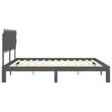 Bed Frame without Mattress Grey 200x200 cm Solid Wood Pine 3193748